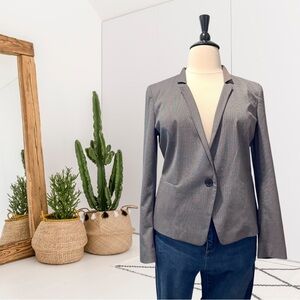 Ann Taylor Factory Classic V-Neck Single Button Close Blazer Jacket